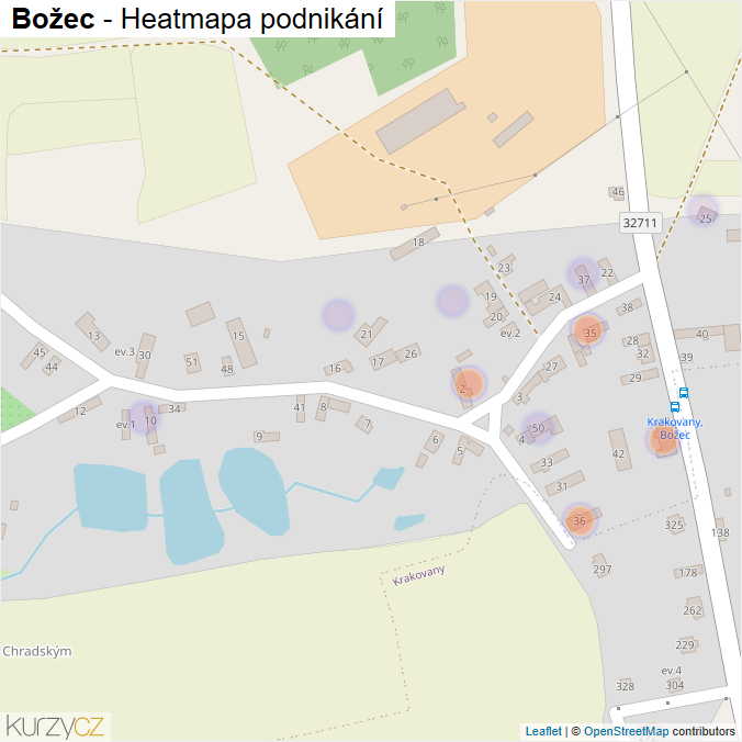 Mapa Božec - Firmy v části obce.