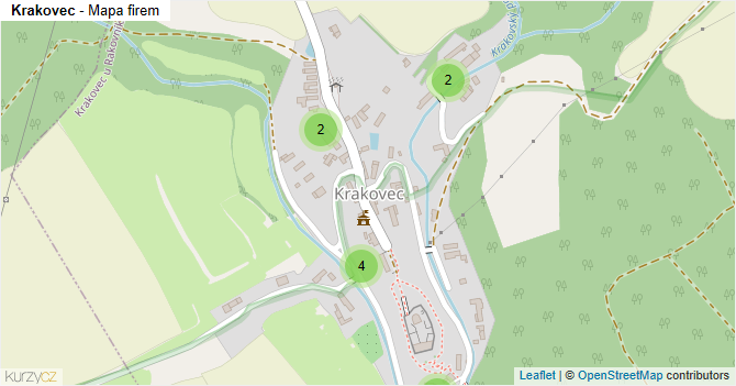 Krakovec - mapa firem