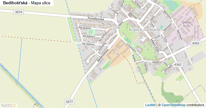 Bedihošťská - mapa ulice