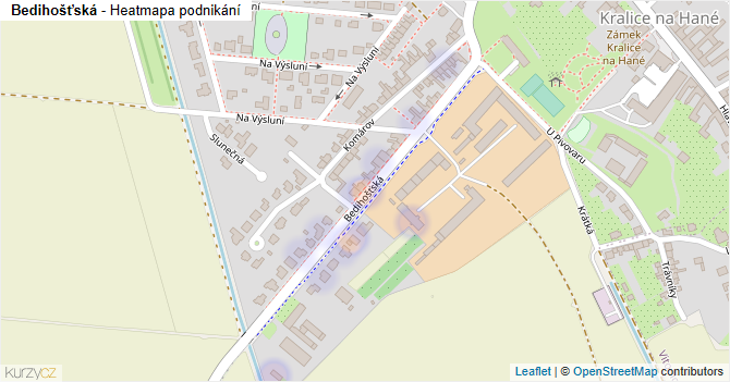 Bedihošťská - mapa podnikání
