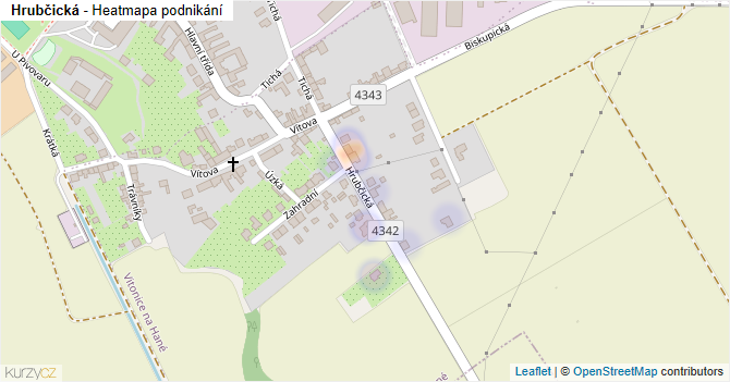 Hrubčická - mapa podnikání