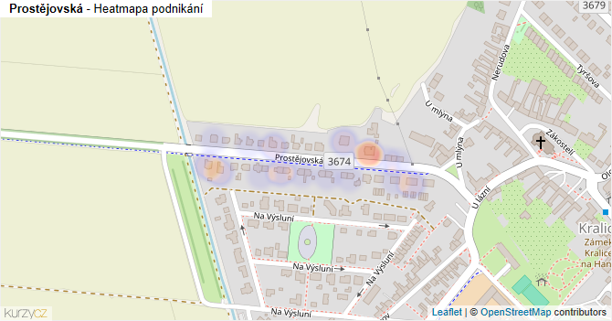 Prostějovská - mapa podnikání