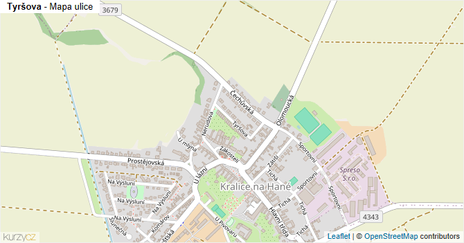 Tyršova - mapa ulice