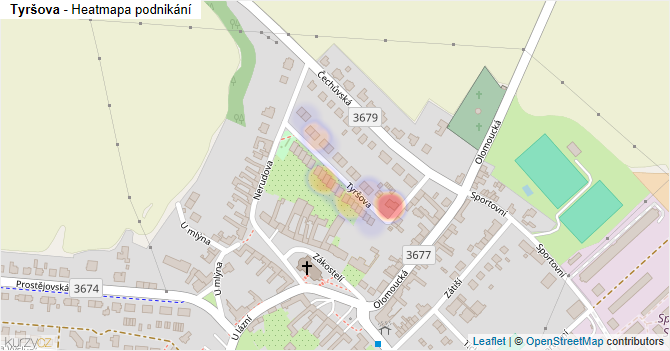 Tyršova - mapa podnikání