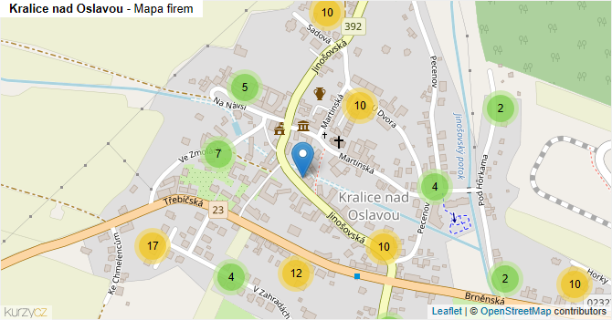 Kralice nad Oslavou - mapa firem