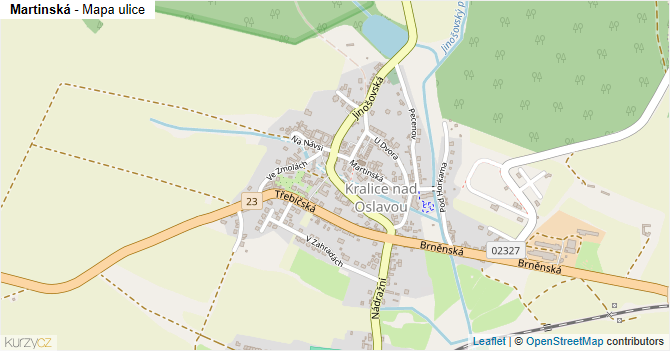 Martinská - mapa ulice