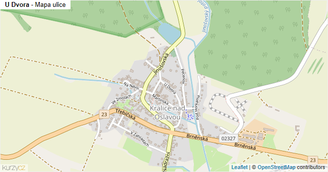 U Dvora - mapa ulice