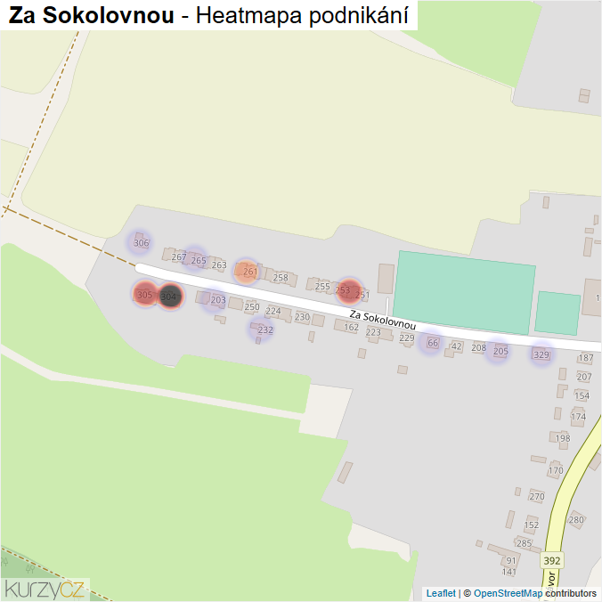 Mapa Za Sokolovnou - Firmy v ulici.