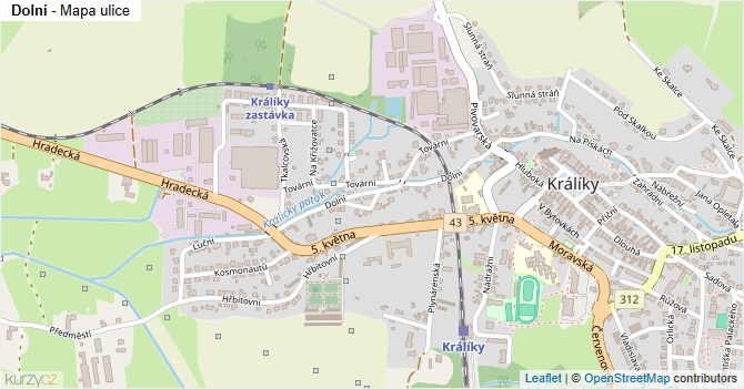 Dolní - mapa ulice