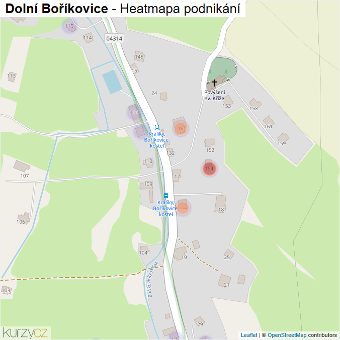 Mapa Dolní Boříkovice - Firmy v části obce.