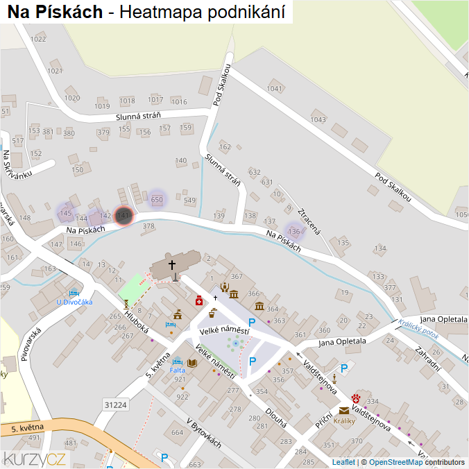 Mapa Na Pískách - Firmy v ulici.
