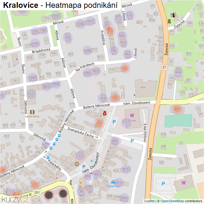 Mapa Kralovice - Firmy v obci.