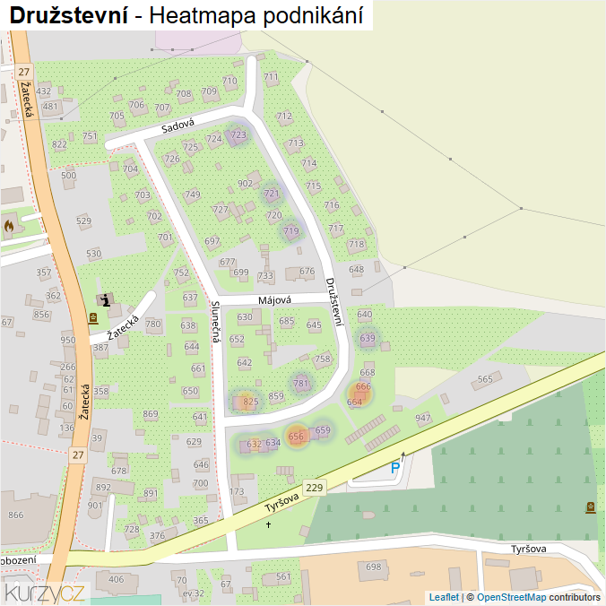 Mapa Družstevní - Firmy v ulici.