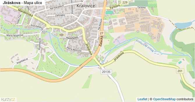 Jiráskova - mapa ulice