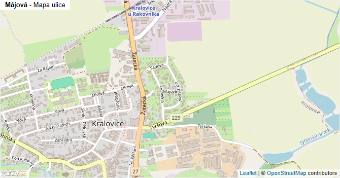 Májová - mapa ulice