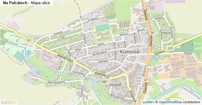 Na Palcátech - mapa ulice