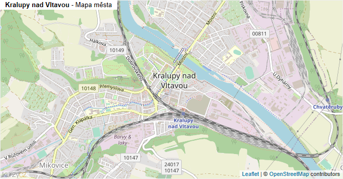 Kralupy nad Vltavou - mapa města