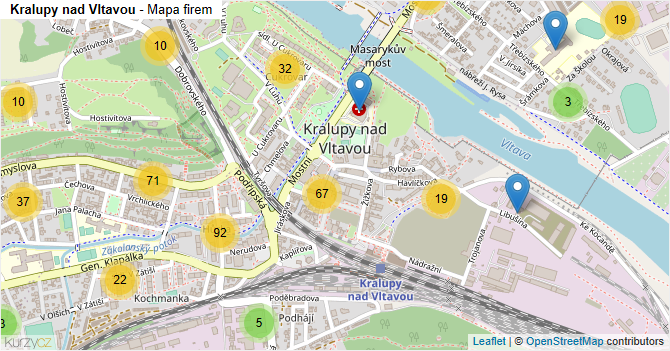 Kralupy nad Vltavou - mapa firem