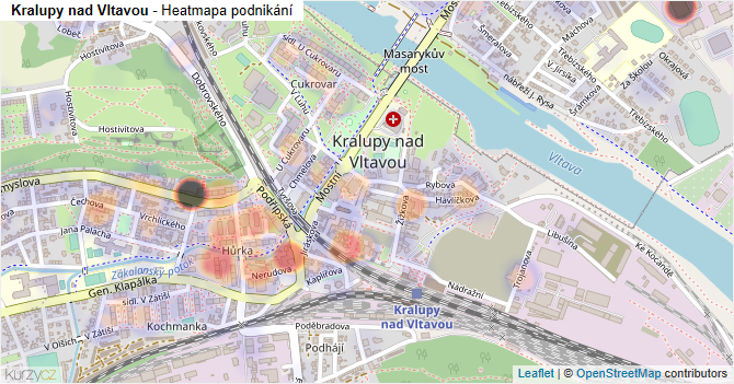 Kralupy nad Vltavou - mapa podnikání