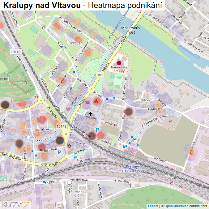 Mapa Kralupy nad Vltavou - Firmy v obci.