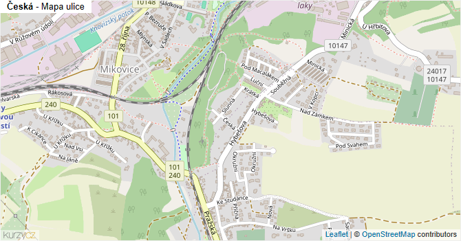 Česká - mapa ulice