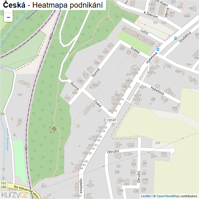 Mapa Česká - Firmy v ulici.