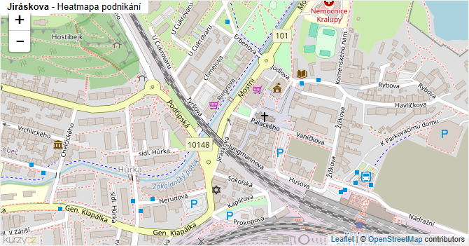 Jiráskova - mapa podnikání