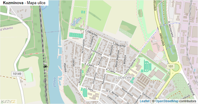 Kuzmínova - mapa ulice