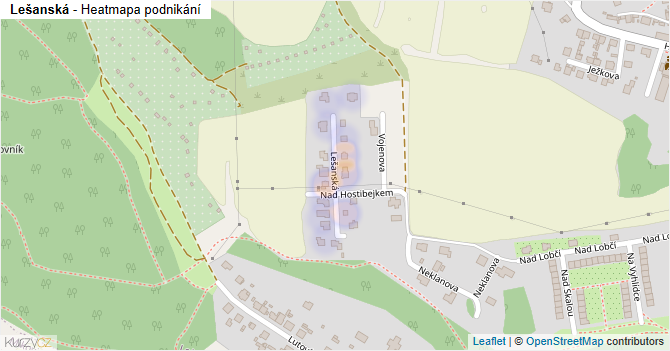Lešanská - mapa podnikání