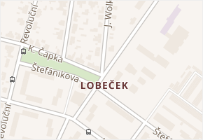 Lobeček v obci Kralupy nad Vltavou - mapa části obce