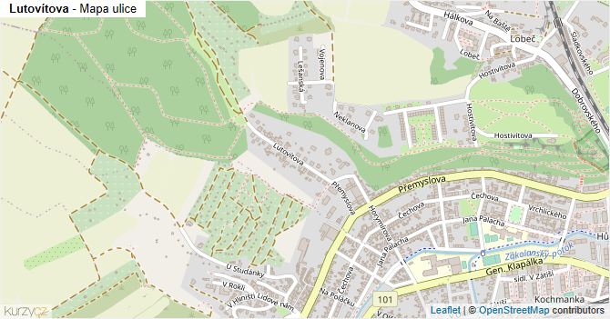 Lutovítova - mapa ulice