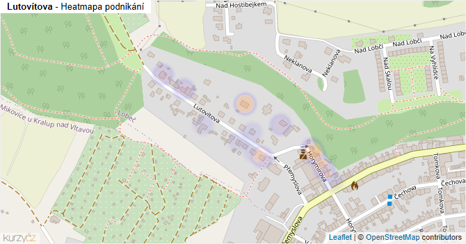 Lutovítova - mapa podnikání