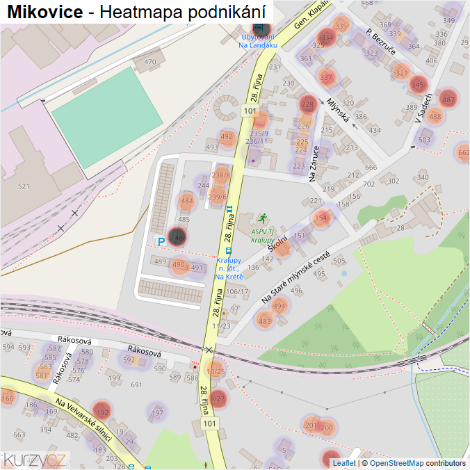 Mapa Mikovice - Firmy v části obce.