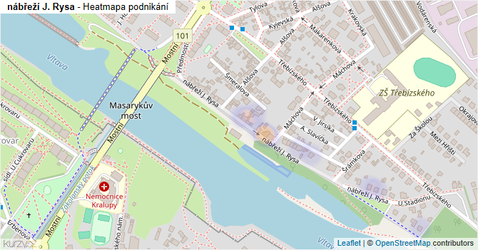 nábřeží J. Rysa - mapa podnikání