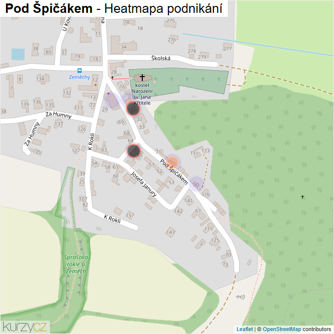 Mapa Pod Špičákem - Firmy v ulici.