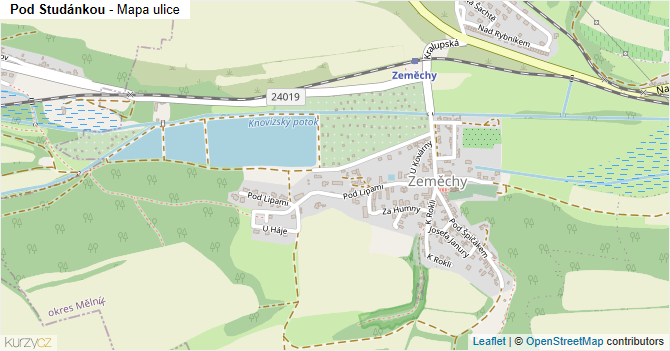 Pod Studánkou - mapa ulice