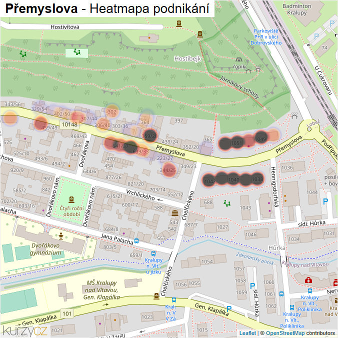Mapa Přemyslova - Firmy v ulici.