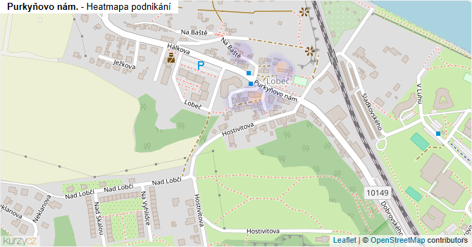 Purkyňovo nám. - mapa podnikání