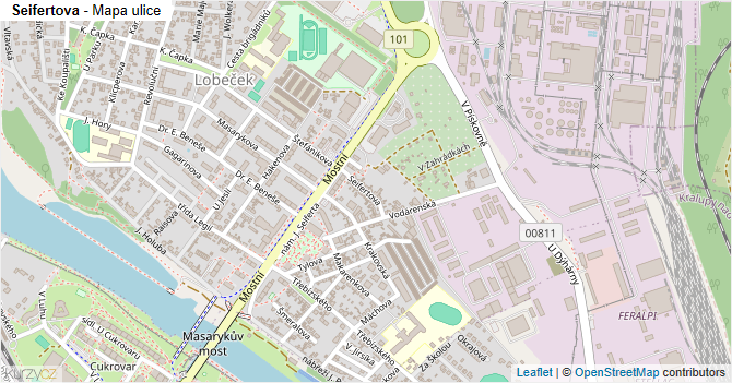 Seifertova - mapa ulice