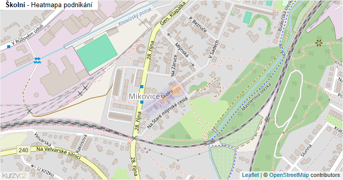 Školní - mapa podnikání