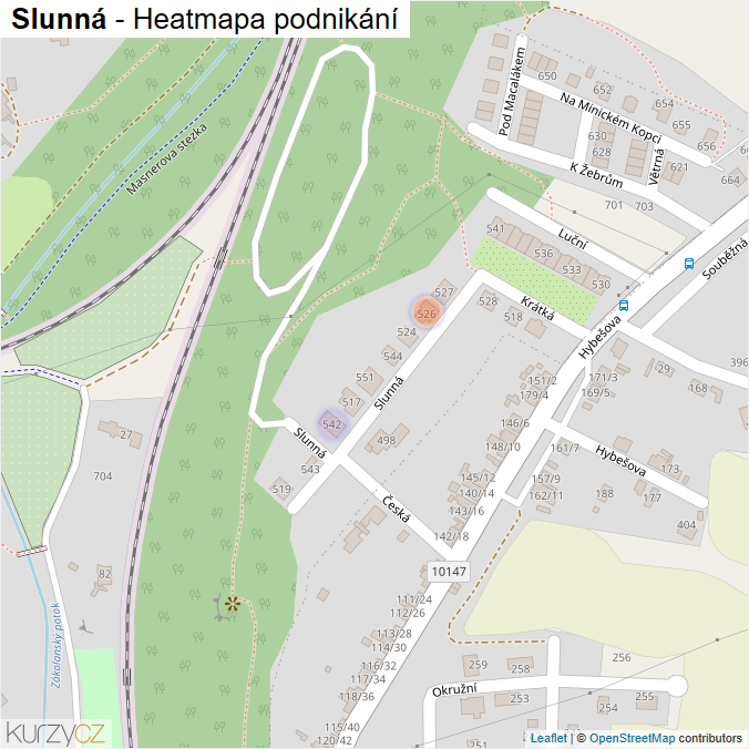 Mapa Slunná - Firmy v ulici.