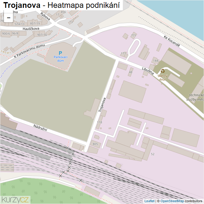 Mapa Trojanova - Firmy v ulici.