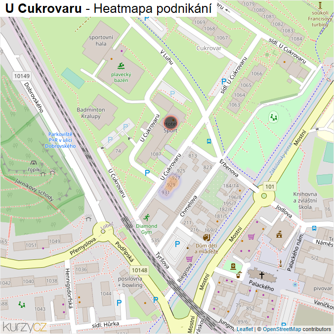 Mapa U Cukrovaru - Firmy v ulici.