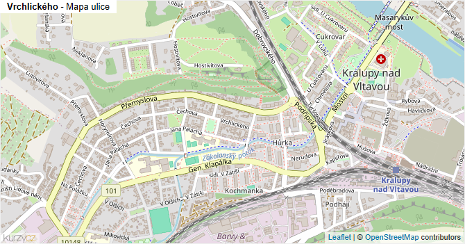 Vrchlického - mapa ulice