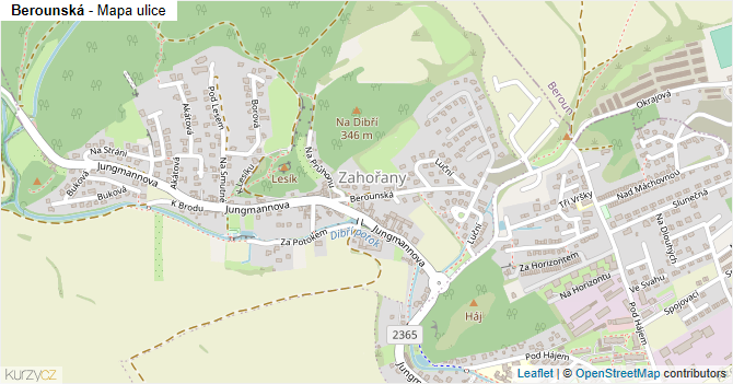 Berounská - mapa ulice
