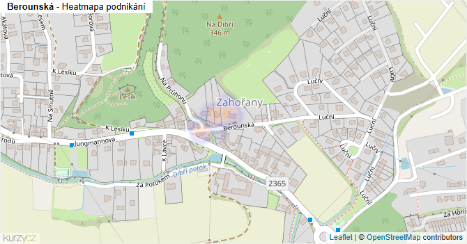 Berounská - mapa podnikání