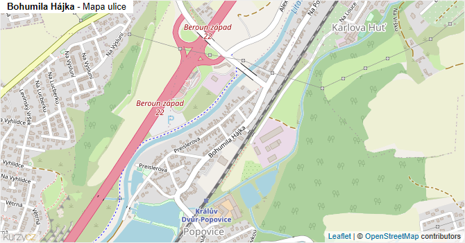 Bohumila Hájka - mapa ulice