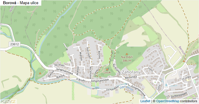Borová - mapa ulice