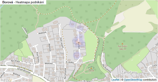 Borová - mapa podnikání