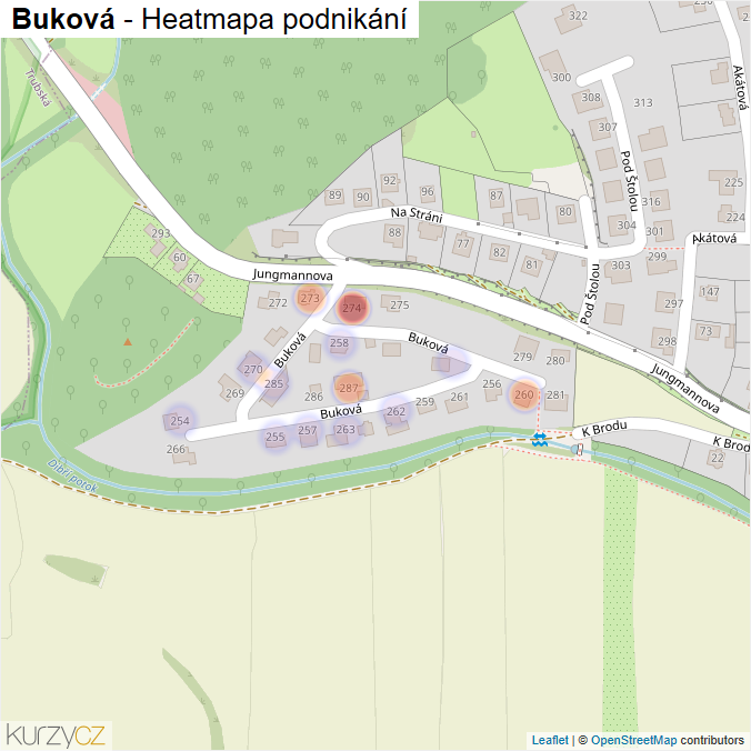 Mapa Buková - Firmy v ulici.